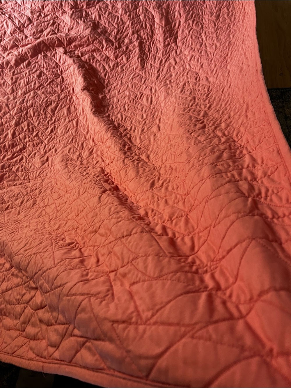 Colorful twin size Coral peach Quilted Bedspread - Home Bedding - Picture 2 of 5